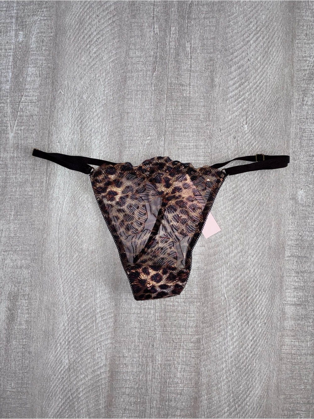 Victoria’s Secret Geo Leo Embroidery Adjustable G String Panty
